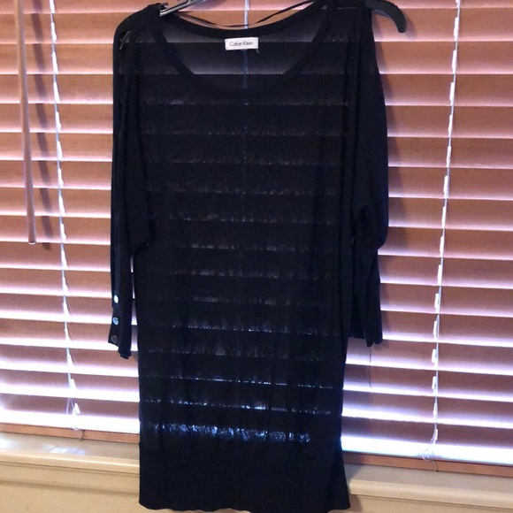 Calvin Klein Sweaters - Cold shoulder black sweater